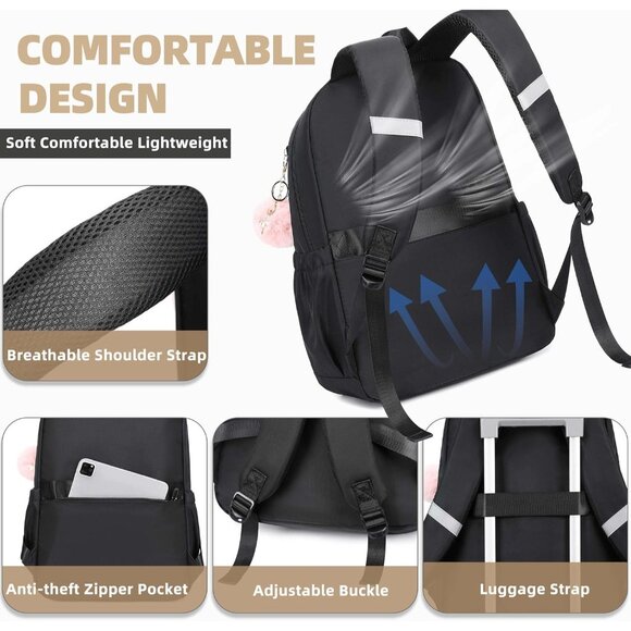 Backpack for Girls Women 15.6 Laptop School Travel Bookbag Kids Elementary - Picture 4 of 6